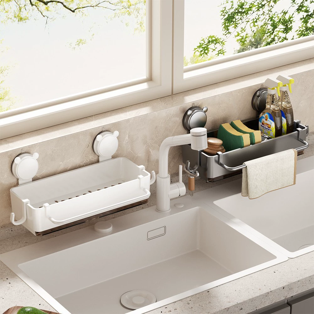 Спидоны для слива корзины с штоком с крючком присоски без пробивания отверстия для кухонного хранения артефакт пластиковая подвесная корзина