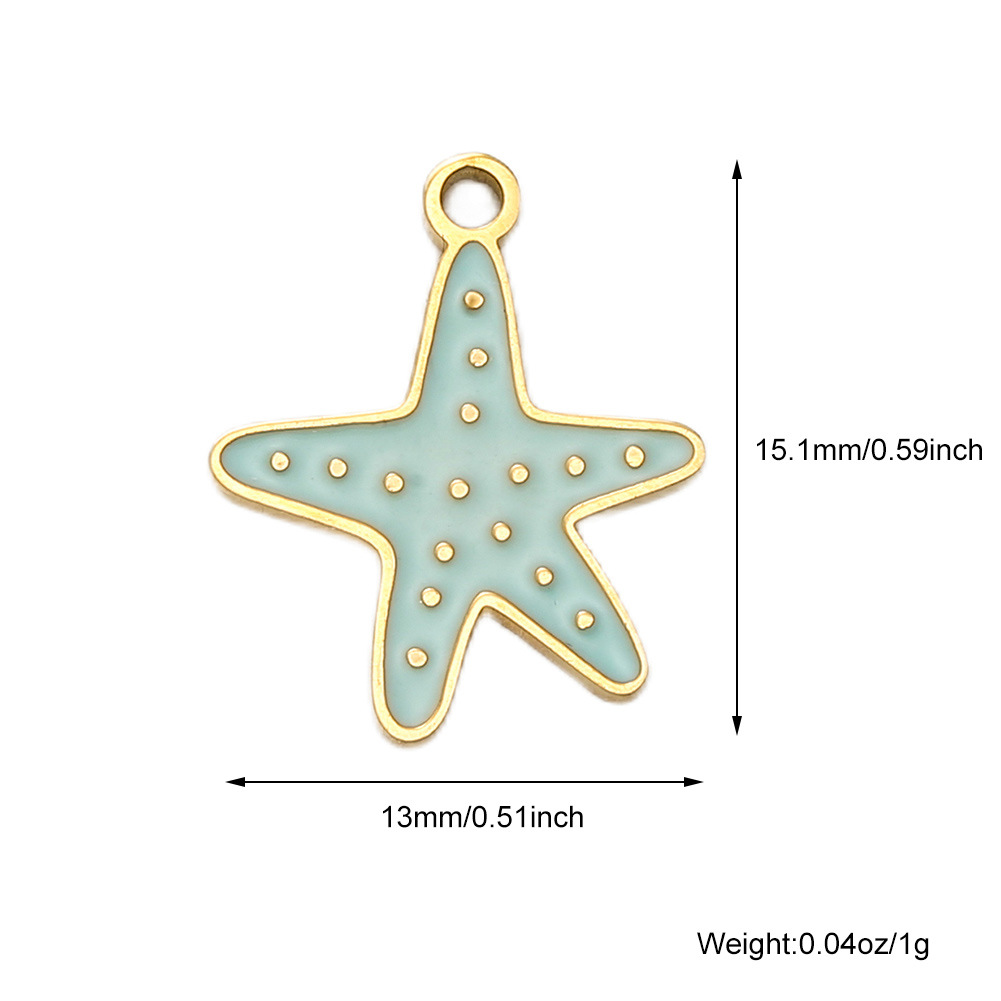 1g Weight Pendant Jewelry Making Type DIY Jewelry Accessories Classification 1 Piece Quantity 304 Stainless Steel Material Starfish, Hippocampus, Fish Pattern All Seasons Season Enamel Design Cute, Marine Style Style 1 Piece 304 Stainless Steel Starfish Hippocampus Fish Pendant DIY Jewelry Accessories 3