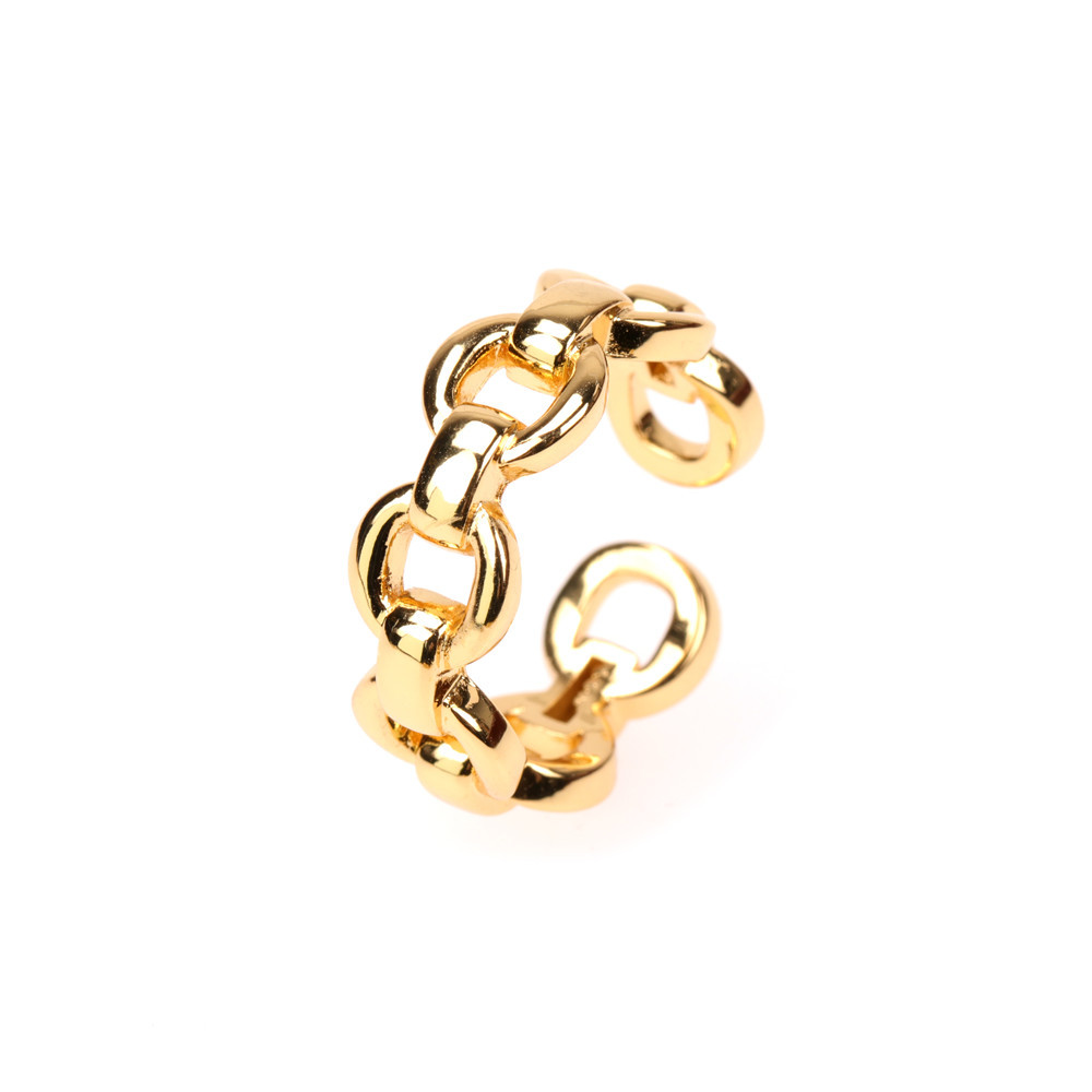 Simple Irregular Cross Chain Ring display picture 7