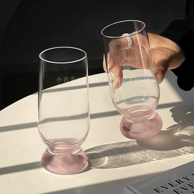 Ins-Style Pink Mountain Range Thick-Bottomed Mountain View Cup, High Aesthetic Creative Glass Cup, Coffee Cup, Beer Cup, Juice Cup Ins-Style Pink Mountain Range Thick-Bottomed Mountain View Cup, High Aesthetic Creative Glass Cup, Coffee Cup, Beer Cup, Juice Cup