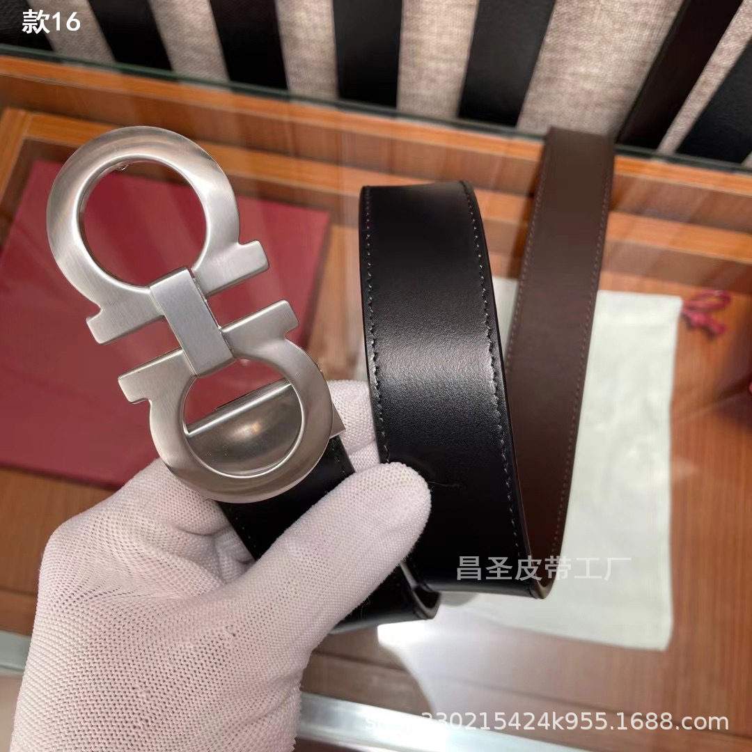 16 매트 실버 버클 + 블랙 브라운(광택)