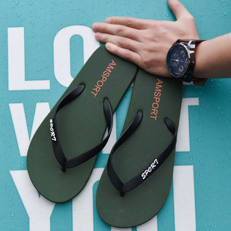 Шлепанцы, мужские летние Нескользящие, износостойкие, верхняя одежда, сандалии, модные шлепанцы, мужские тапочки, резиновая Повседневная пляжная обувь