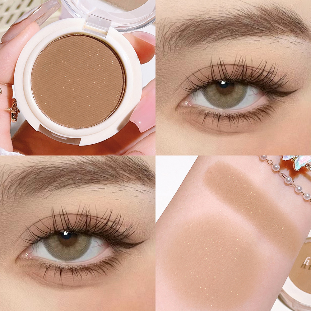 HISYI, ojos eléctricos, sombra de ojos monocromática, perlado mate, brillo fino, brillo natural, placa de rubor de sombra de ojos monocromática para estudiantes