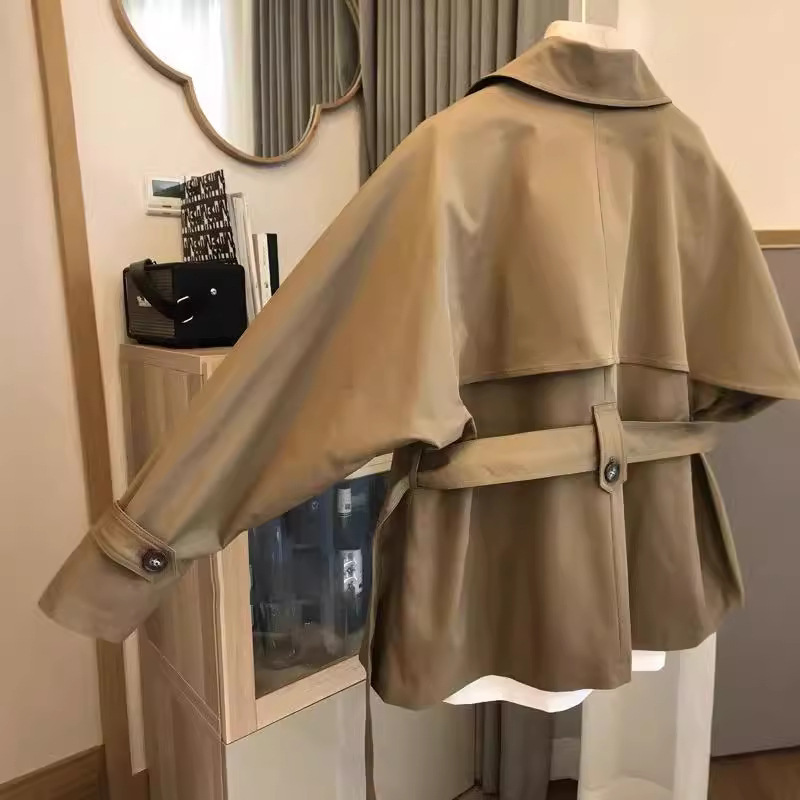 Jまでディテールを整えております～自分用に残したくなるほどです！ ！ダブルブレストのルーズレースアップウエストショートウインドブレーカー|undefined