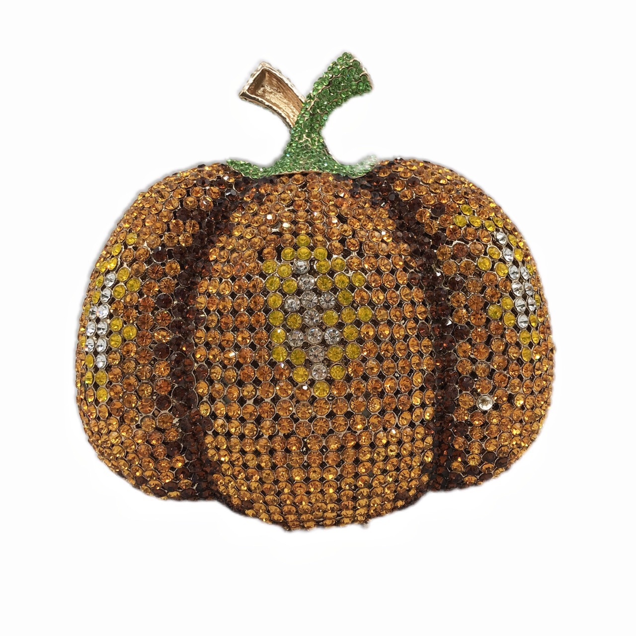 Nuevo paquete de diamantes de calabaza transfronteriza bolsas de cena de diamantes de estilo europeo y americano bolsas de maquillaje de boda embrague de calabaza