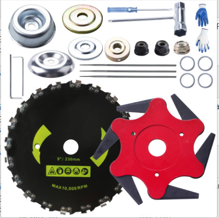 Venta directa de fábrica Placa de cadena cabeza de hierba 20 dientes cuchillo placa Cadena de 9 pulgadas hoja dentada cabeza de hierba accesorios cortacésped