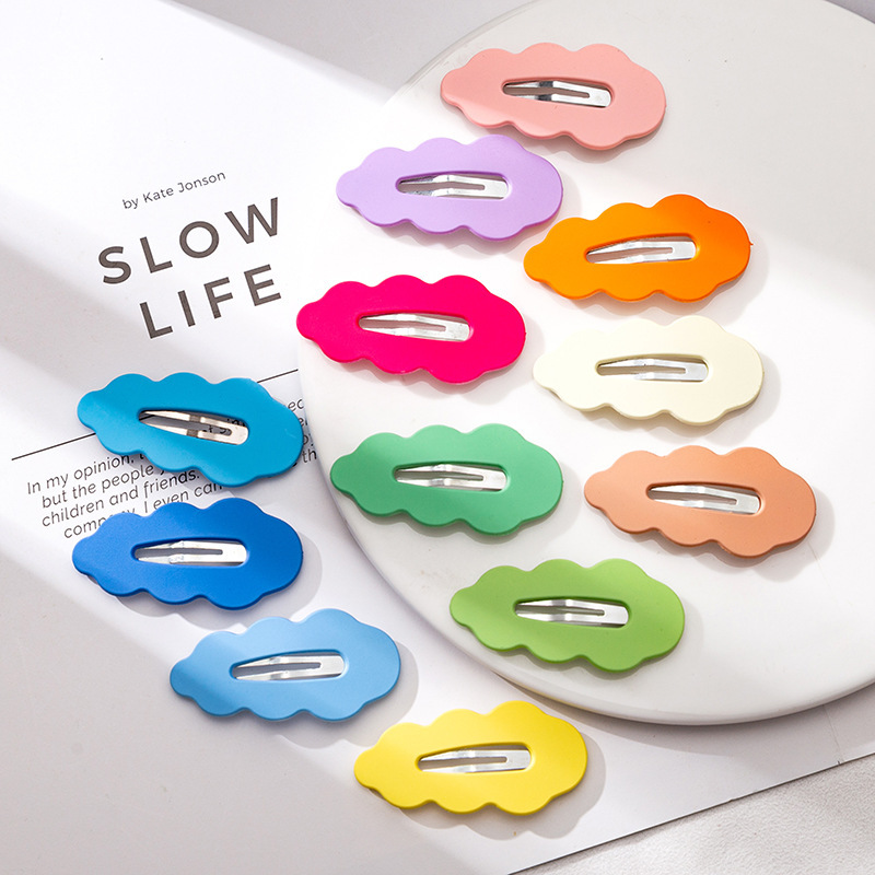 Candy Color Wave Clouds BB Clip Girl Sweet Hairpin Cute Bangs Side Broken Hair Clip Back of Head Hair Clip