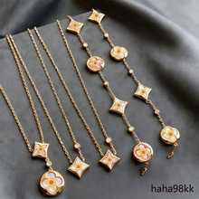 新款高版本V金驴家天然贝母五花四花手链女直播代发锁骨链