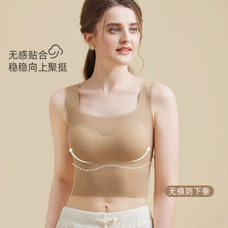 薄款吊带背心女无钢圈带胸垫背心式美背一体式内搭中长款打底内衣