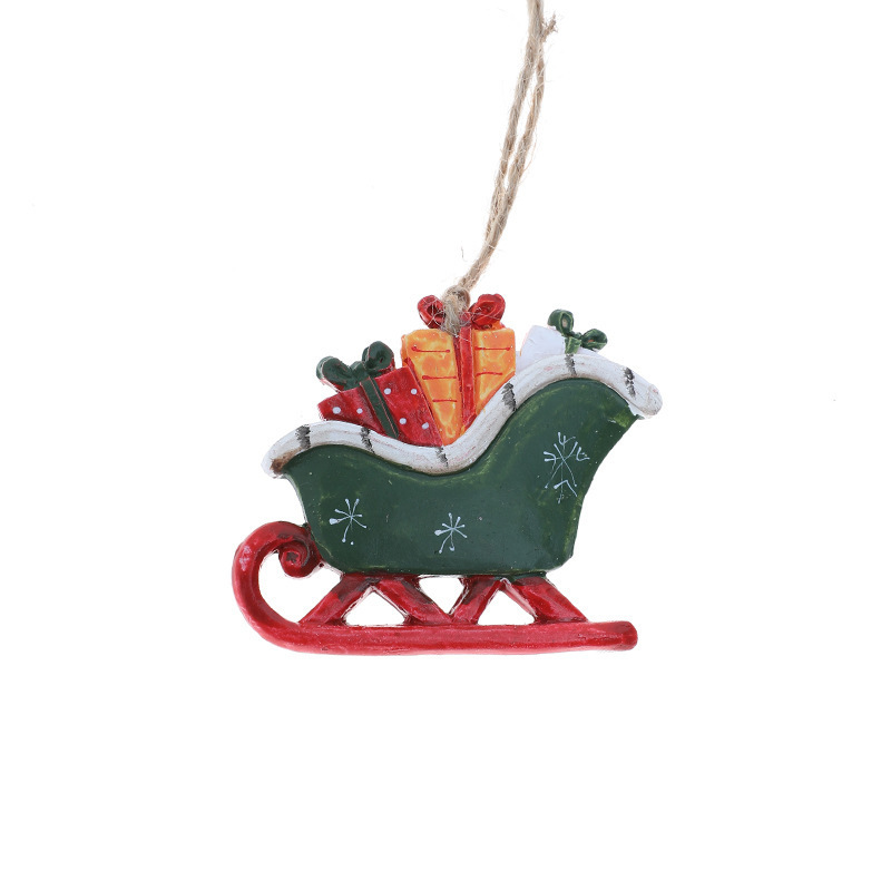 クリスマスツリー色樹脂レトロそりペンダントクリスマス装飾 diy ペンダントクリスマス雪だるま老人ペンダント|undefined