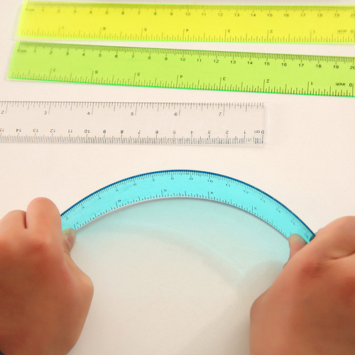 Colorful plastic ruler creative drawing tool 20cm scale cute transparent stationery primary school student ruler wholesale