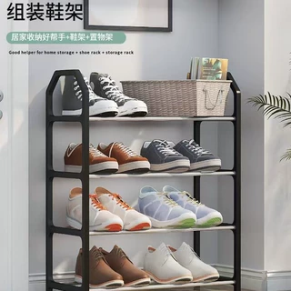 跨境现货简易省空间四层组装钢管鞋架宿舍学生拼装家用鞋架工厂
