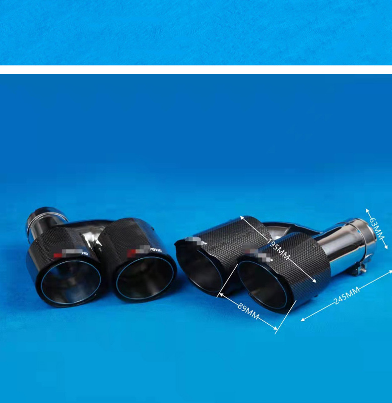 Manufacturer's In-Stock Dual Y-Type U-Type Stainless Steel Blue-Plated Modified Car Tailpipe Exhaust Muffler