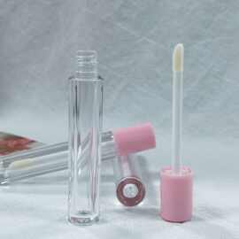 新款2.5Ml粉盖透明小细圆管唇釉简约ins风唇釉管包材源头工厂批发