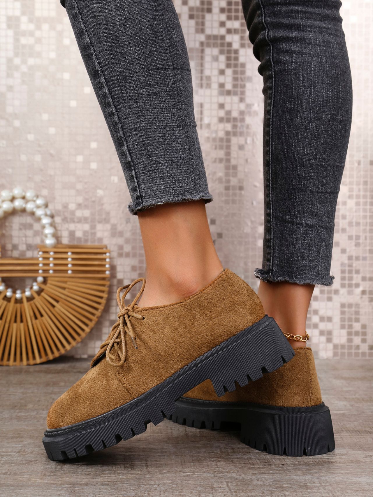 Plus Size Women's Leopard Print Platform Loafers With Chunky Heel_voghion.com