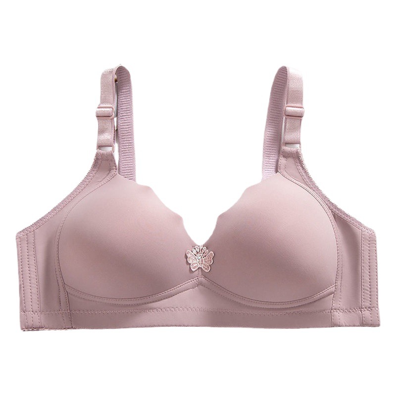 Suministrado directamente por el fabricante, sujetador de algodón fino con copa moldeada para mujeres de mediana edad y mayores, sujetador de cuatro puntas para mujer, transpirable y ligero.