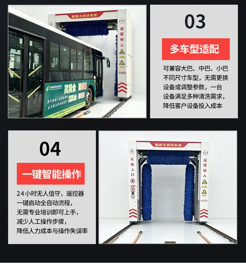 Fully Automatic Gantry Bus Washing Machine with 3 Brushes, Intelligent Computerized Bus Cleaning Equipment
