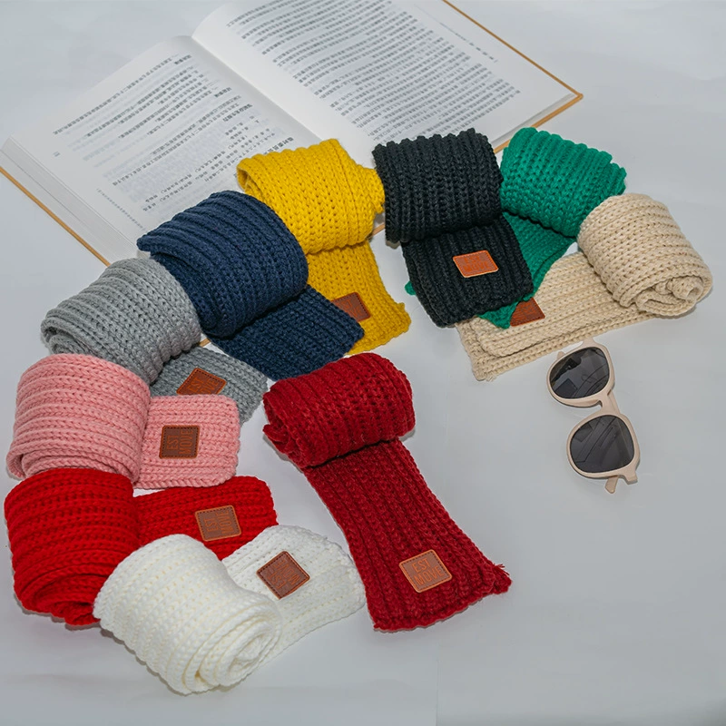 Осень-зима 2020 новый теплый детский шарф Корейский вязаный шерстяной шарф для мальчиков и девочек с надписью Фабричный прямой