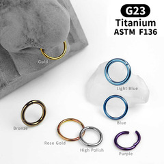 Eurasian G23 Titanium Alloy Nose Ring Cross-border Bestselling Seamless Closed Mouth Ring Simple Ear Ring Ear Bone Ring Piercing Jewelry