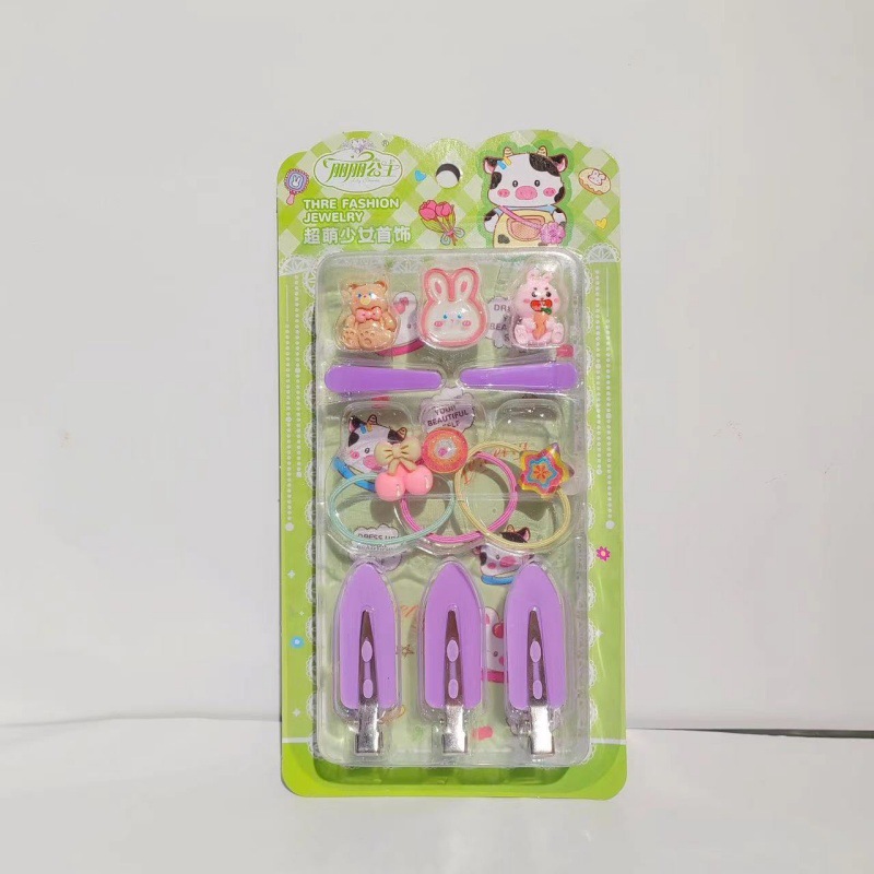 Dibujos animados linda chica pegatinas de uñas joyería de princesa pulsera hecha a mano collar con cuentas pegatinas de uñas para llevar horquillas para niños