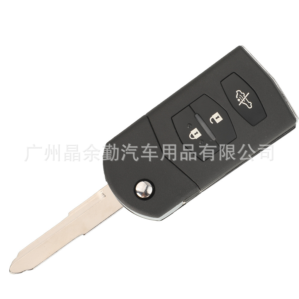 Adecuado para 3 teclas Mazda 5 6 llave de coche plegable control remoto carcasa de reemplazo-botón de señal de cola