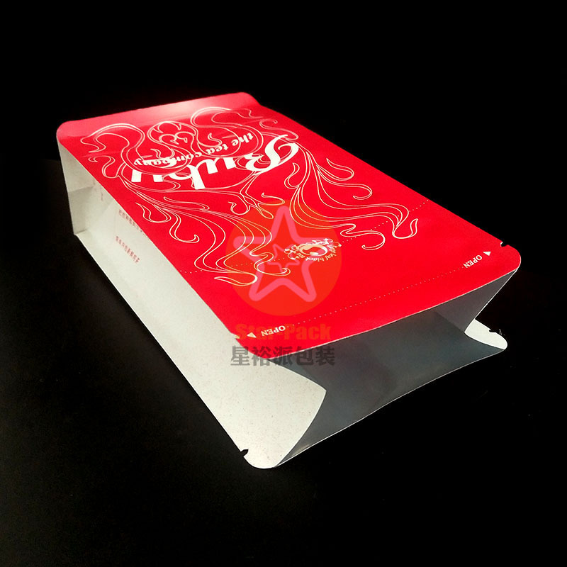 新品网红设计卷式封口八边封茶叶袋 防潮镀铝彩印自立自封红茶袋