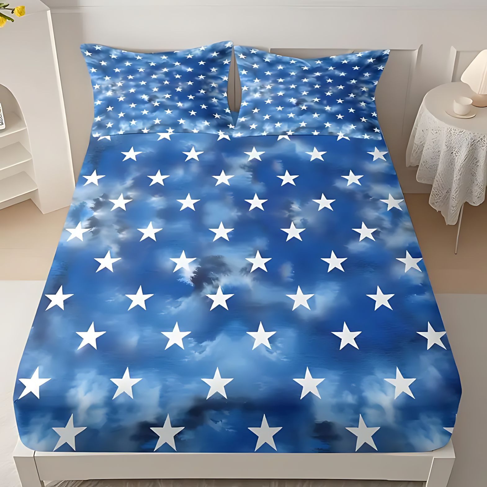 TEMU / JIT transfronterizo simple patrón de tema de estrellas de alta definición impresión digital cama de cama de cama