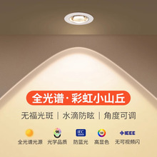 双眼皮洗墙灯彩虹小山丘射灯嵌入式家用客厅无主灯led超薄筒灯