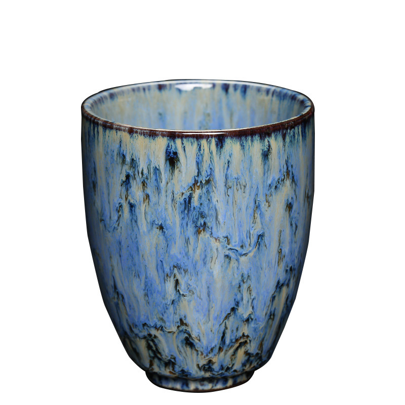 Taza de té de cerámica estilo japonés, tamaño grande individual de 250 ml, juego de té con esmalte de horno Dehua, taza de maestro, taza de regalo colorida.