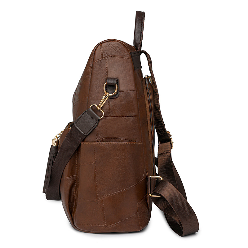 Mochila de mujer de todo fósforo 2024 nueva mochila de gran capacidad de moda casual para mujer bolso de viaje antirrobo de cuero suave para mujer