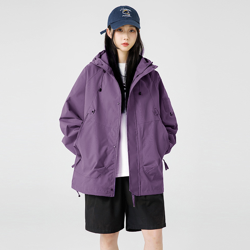 热销秋冬新款户外防风冲锋衣男女学生情侣宽松休闲登山服风衣外套|undefined