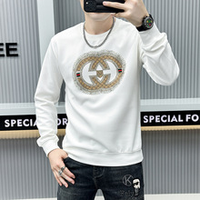 男士卫衣新款2023款秋冬欧洲站圆领修身高端欧货长袖国际大牌男装