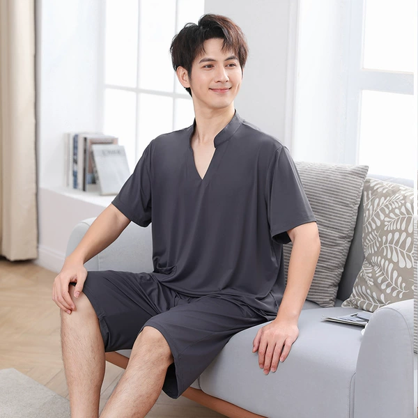 High-end cool silk dark gray men