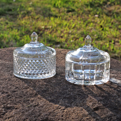 欧式玻璃糖缸罐 储物罐装饰罐透明首饰玻璃盒糖果干果罐盅糖缸|ms