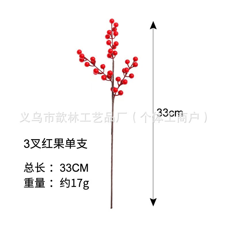 Ramas de Frutos Rojos Artificiales Plástico y PU para Bodas y Decoración del Hogar image 24