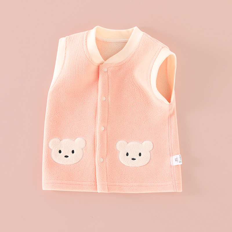 Niños y Niñas bebé otoño e invierno chaleco forrado de lana chaleco cálido infantil chaleco de los niños medio y pequeño chaleco de los niños superior suave