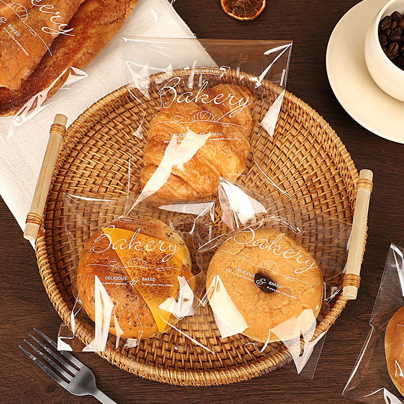 面包包装袋自封袋吐司烘焙自粘透明甜甜圈蛋糕贝果打包小馒头袋子