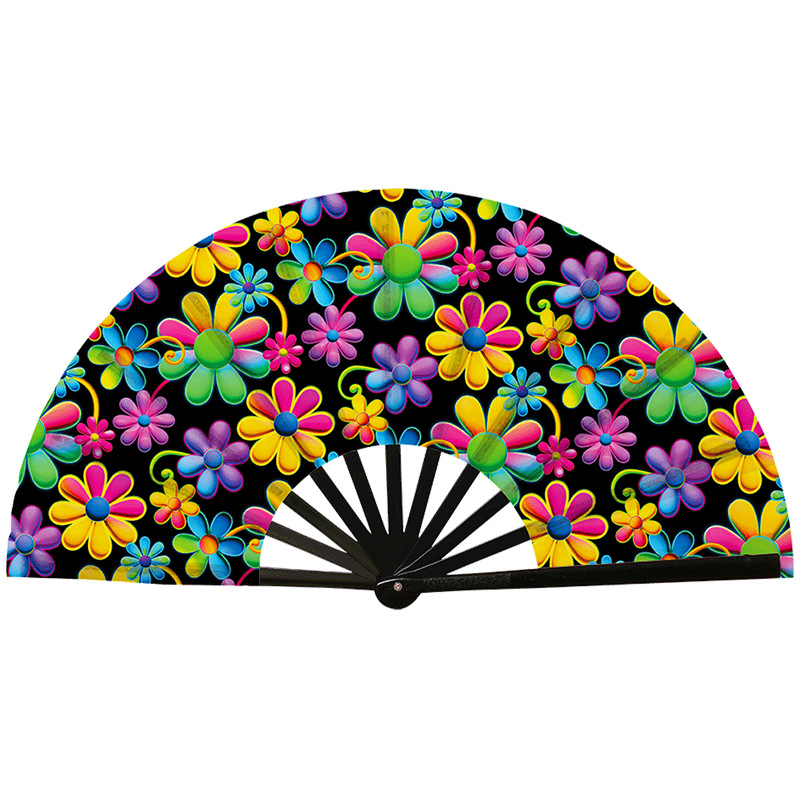 Abanico Plegable de Kung Fu de Plástico, Colorido, para Conciertos y Fiestas
