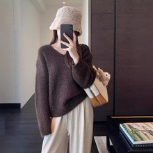 氛围感 星空亮片混纺羊毛保暖舒适宽松针织毛衣女秋冬新F091702