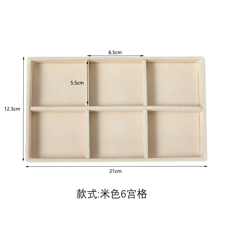 Bandeja de almacenamiento de joyas Bandeja de franela Pendientes Anillo Collar Caja de almacenamiento Caja de joyería Soporte