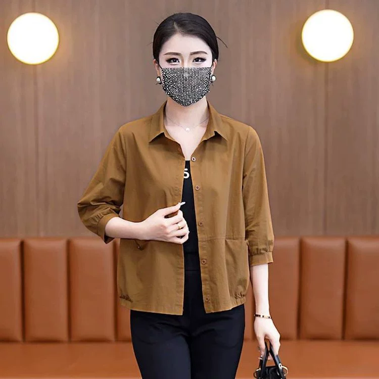 Рубашка женская семиочечные рукава весна и осень