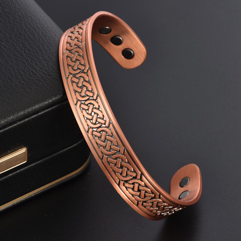 Amazon's Best-Selling Red Copper Magnetic Open Bracelet with Infinity Knot Pattern, Vintage Pure Red Copper Magnet Energy Bracelet