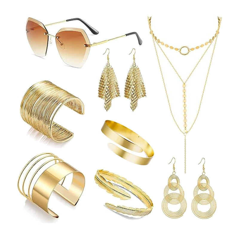 Трансграничные горячие продажи европейских и американских новых ручной работы цепи Круг Многослойные Ожерелье Серьги Костюм тренд дамы ключицы цепи оптом