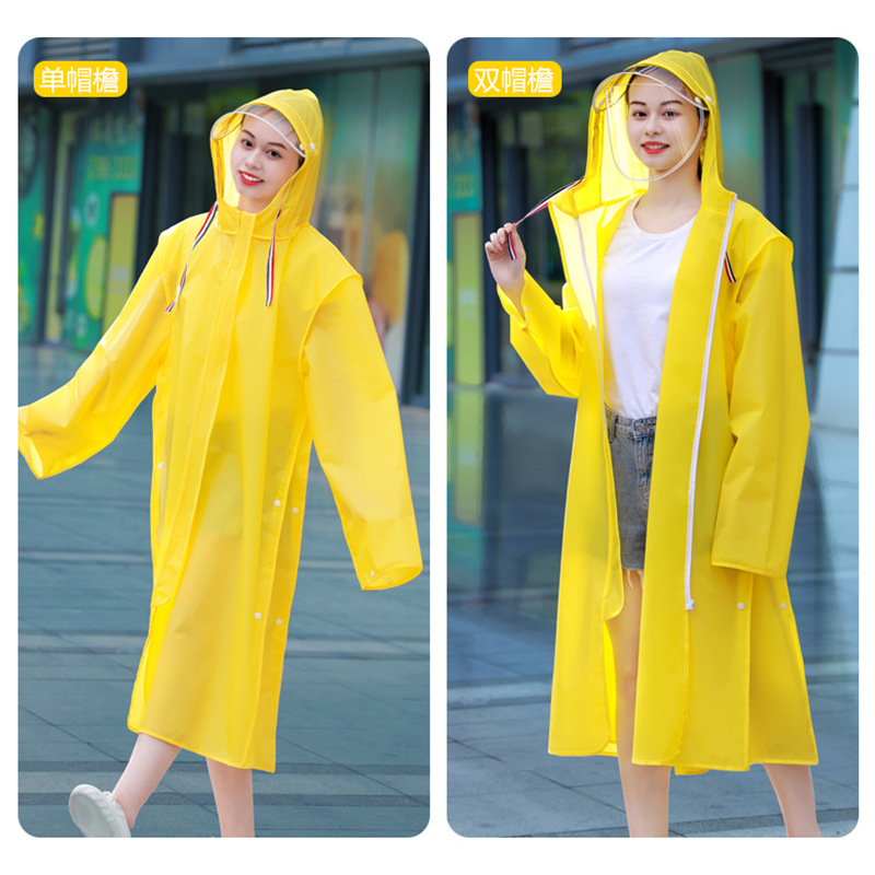 Moda impermeable abrigo hombres y mujeres engrosada adulto portátil impermeable al aire libre viaje de una sola pieza no desechable Eva poncho
