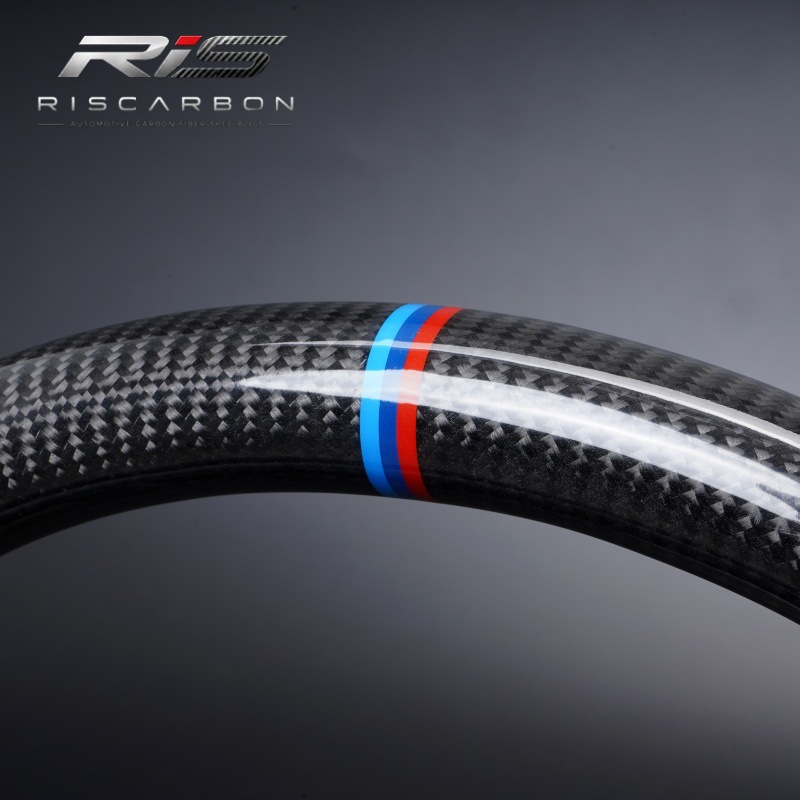 Black carbon fiber M flat-bottom steering wheel compatible with BMW F30F10F11F15F16F20F25F18M3M5