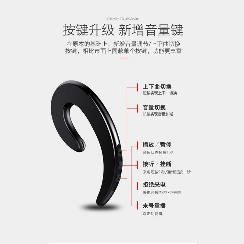 Bluetooth-гарнитура с костной проводимостью Y12, одиночная ухо, 5.3 мини спортивный открытый на задней части OWS беспроводная гарнитура