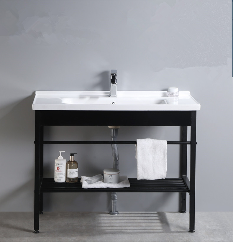 5ZV7批發陽台落地洗手盆不鏽鋼支架衛生間陶瓷洗臉盆組合一體台盆