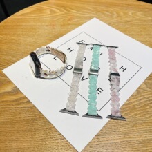 适用applewatch苹果手表腕带爱心树脂14mm手表带折叠扣时尚款