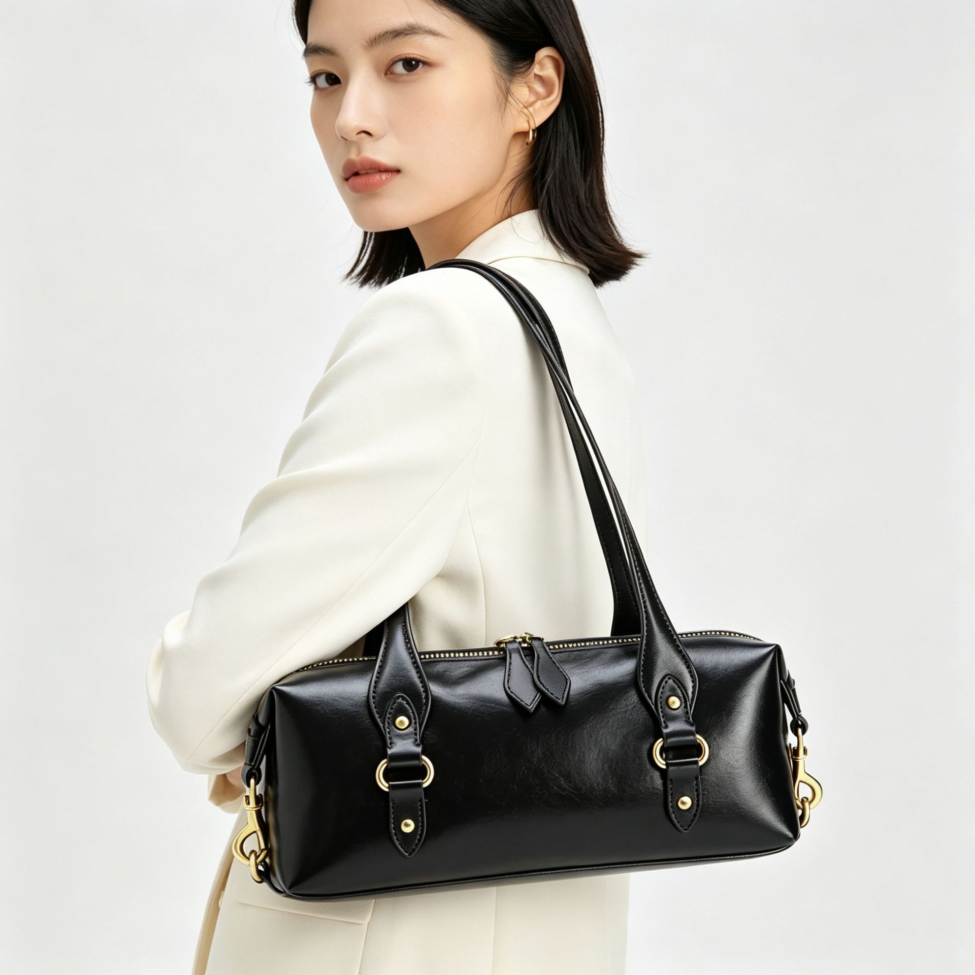Korean-style ins super popular Boston bag for women, 2026 autumn and winter new product, high-end shoulder pillow bag, underarm bag