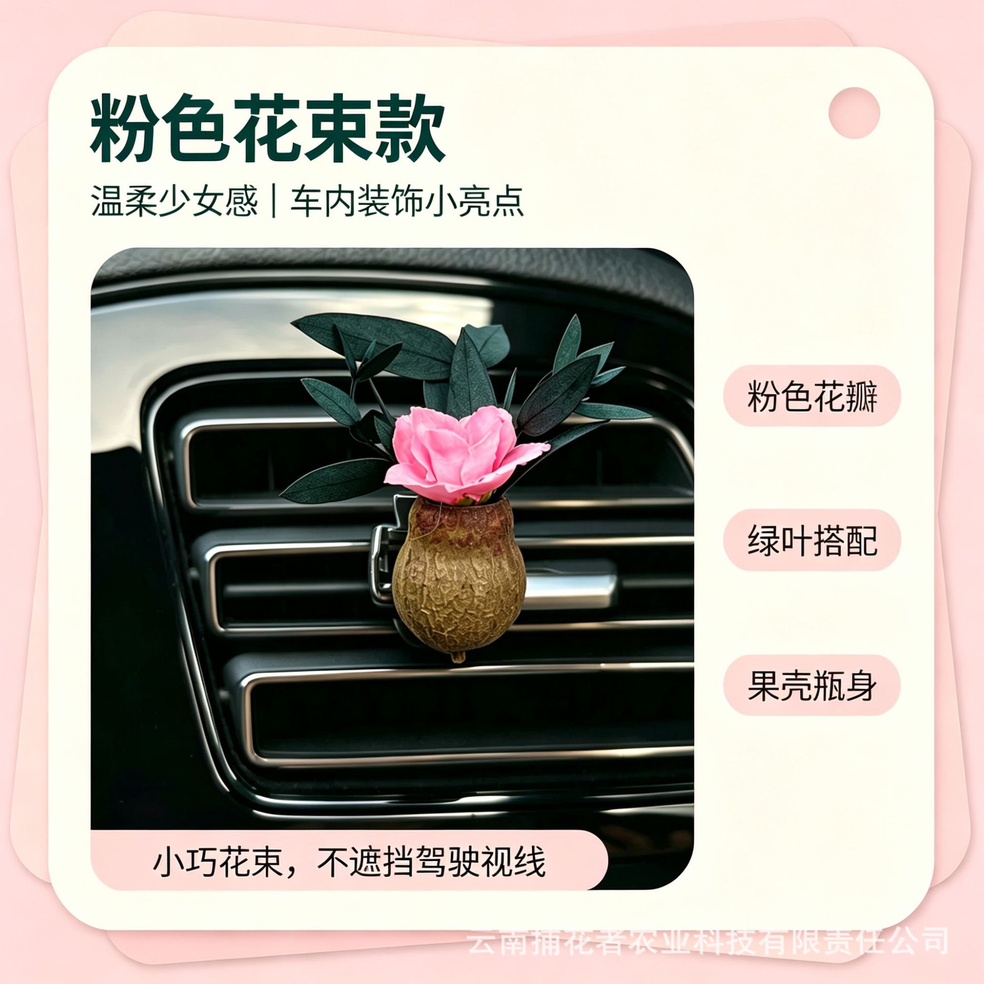 Natural Fruit Plant Dried Flower Car Air Freshener Vent Decoration High-End Diffuser Car Gift Car Interior Fragrance